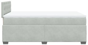 Cama boxspring com colchão 120x190 cm veludo cinzento-claro