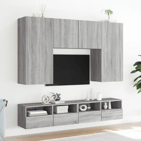 Móveis parede TV 2pcs 100x30x30 cm deriv. madeira cinza sonoma