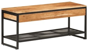 vidaXL Banco sapateira 110x35x45 cm madeira de acácia maciça e ferro
