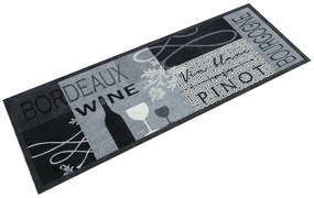 vidaXL Tapete de cozinha lavável 45x150 cm veludo padrão vinho cinza