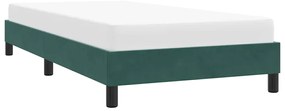Estrutura de cama sem colchão 90x220 cm veludo verde-escuro