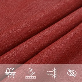 Para-sol estilo vela 160 g/m² 2x5 m PEAD vermelho