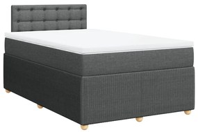 Cama boxspring com colchão 120x190 cm tecido cinzento-escuro