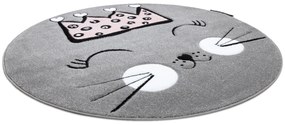 Tapete PETIT CAT CORONA círculo cinzento