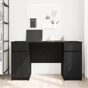 Mesa vidaXL Preta em Carvalho 140x49x76 cm em Madeira Engenharia