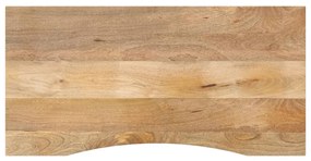 vidaXL Tampo de mesa com curva 120x50x2,5 cm mangueira áspera maciça