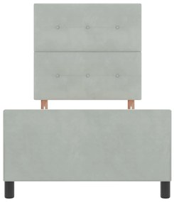 Cama vidaXL Cinza Claro 100x200 cm Veludo
