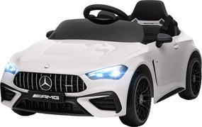 Carro elétrico infantil Mercedes AMG CLE 53, 12 V, 2 motores, crianças 2 a 6 anos comando à distância para os pais de 2,4 GHz, 99 x 55 x 43 cm, branco