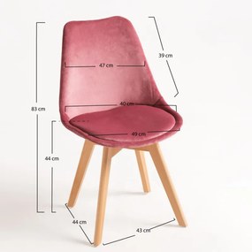 Cadeira Synk Veludo - Rosa