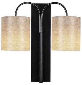 Candeeiro de Parede Baston – Preto e Creme – 40 x 20 cm