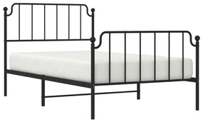 Estrutura de cama com cabeceira e pés 107x203 cm metal preto