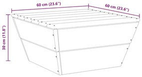 Messa de jardim 2 pcs 60x60x30 cm madeira de abeto impregnada