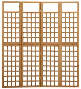 Biombo/treliça 4 painéis madeira de abeto maciça 161x180 cm