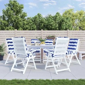 vidaXL Almofadões cadeira encosto baixo 6pcs tecido oxford azul/branco