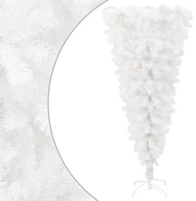 vidaXL Árvore de Natal artificial invertida com suporte 120 cm branco