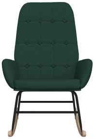Cadeira de baloiço tecido verde-escuro