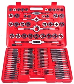 vidaXL Conjunto de machos e caçonetes para abrir roscas 111 pcs