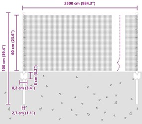 Cerca de Fio Soldado com 11 Postes U Verde 0,6x25 m Aço
