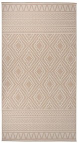 vidaXL Tapete de tecido plano para exterior 80x150 cm riscas castanhas