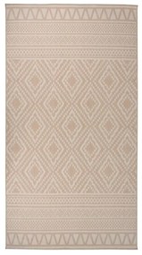 Tapete de tecido plano para exterior 80x150 cm riscas castanhas