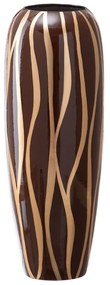 Vaso Zebra Cerâmica Dourado Castanho 18 X 18 X 48 cm