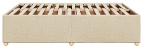 Estrutura de cama sem colchão 160x200 cm tecido cor creme