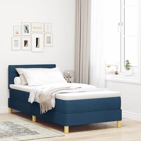 Cama Box Spring com Colchão Azul 80x200 cm Tecido