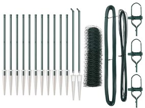 Conjunto de Cerca Conjunto de 2 Verde Floresta Aço Galvanizado