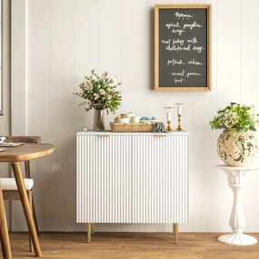 Aparador de Cozinha, 80 x 40 x 80 cm, Prateleira Ajustável, Branco