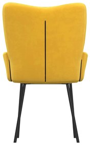 Cadeiras de jantar 2 pcs veludo amarelo