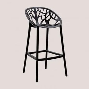 Pacote De 2 Bancos Altos De Jardim Em Polipropileno Ores Preto & ↑75 Cm - Sklum