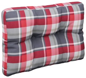 Almofadão p/ sofá de paletes 60x40x12 cm tecido xadrez vermelho
