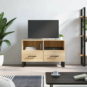 vidaXL Móvel p/ TV 80x36x50cm madeira processada carvalho sonoma