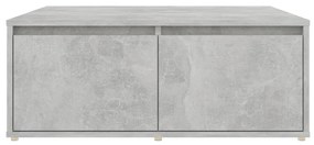 Mesa de centro 80x80x31 cm contraplacado cinzento cimento