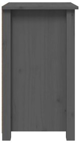 Mesa de cabeceira 40x35x61,5 cm madeira de pinho maciça cinza