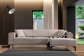 Sofá-Cama de Canto Horizon – Castanho Claro – 250x140 cm