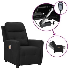 vidaXL Poltrona de massagens elétrica tecido preto