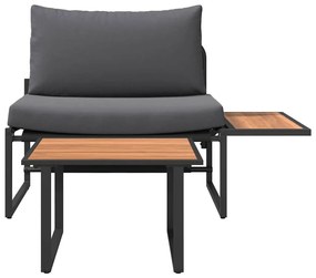 Conjunto de Sofá de Jardim em 2 Peças com Assentos em Antracite