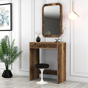 Mesa de Maquilhagem Lizbon Mirror – Nogueira – 70x40x84,7 cm