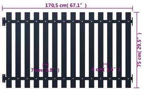 Cerca de jardim 170,5x75 cm aço revestido a pó antracite