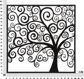 PAINEL DE PAREDE DE FERRO TRÊS PLUS 100X1X100 CM PRETO