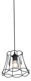 Candeeiro de suspensão retro preto 25 cm - Granny Frame