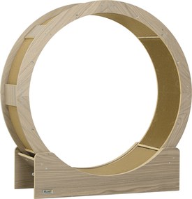 PawHut Roda de Exercício para Gatos com Travão e Tapete de Arranhar Removível 91x33,5x94 cm Castanho | Aosom Portugal