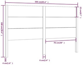 Cabeceira de cama 166x4x100 cm pinho maciço