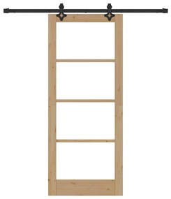 Porta Deslizante vidaXL com Kit de Hardware "ORKDAL" Madeira Sólida &amp;