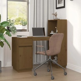 vidaXL Secretária 110x53x117 cm pinho maciço castanho-mel