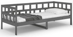 Sofá-cama 80x200 cm madeira de pinho maciça cinzento