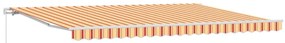Toldo Retrátil Manual em Amarelo e Laranja 500 x 350 cm