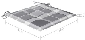 Cadeiras de jantar p/ jardim 3 pcs c/ almofadões acácia maciça