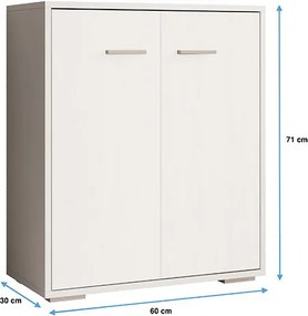 Aparador "London" - 60x71x30 cm - Branco - Design Moderno e Multifunci